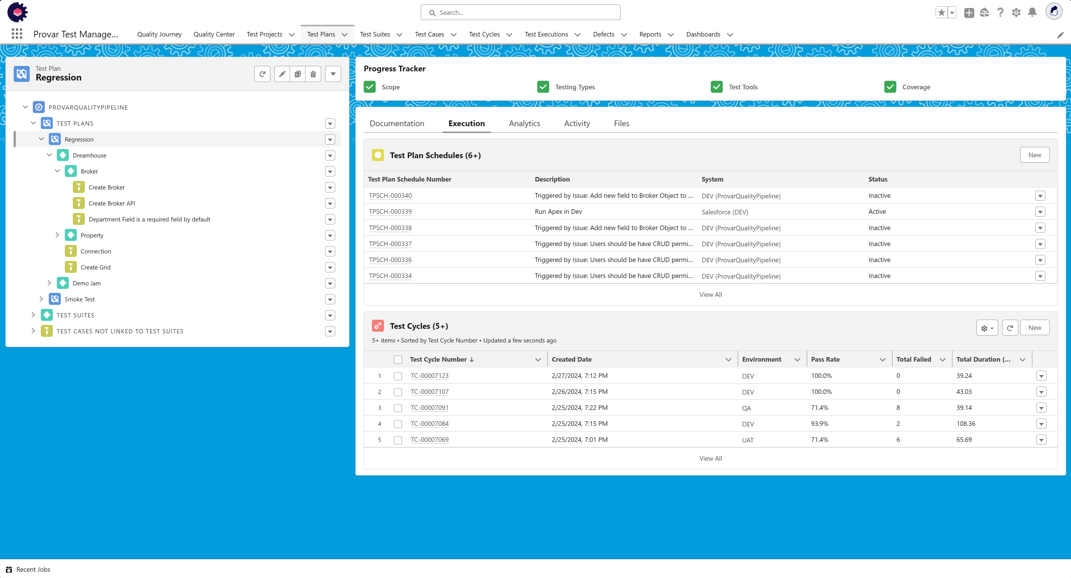 Test Management 1 - Test Plan View